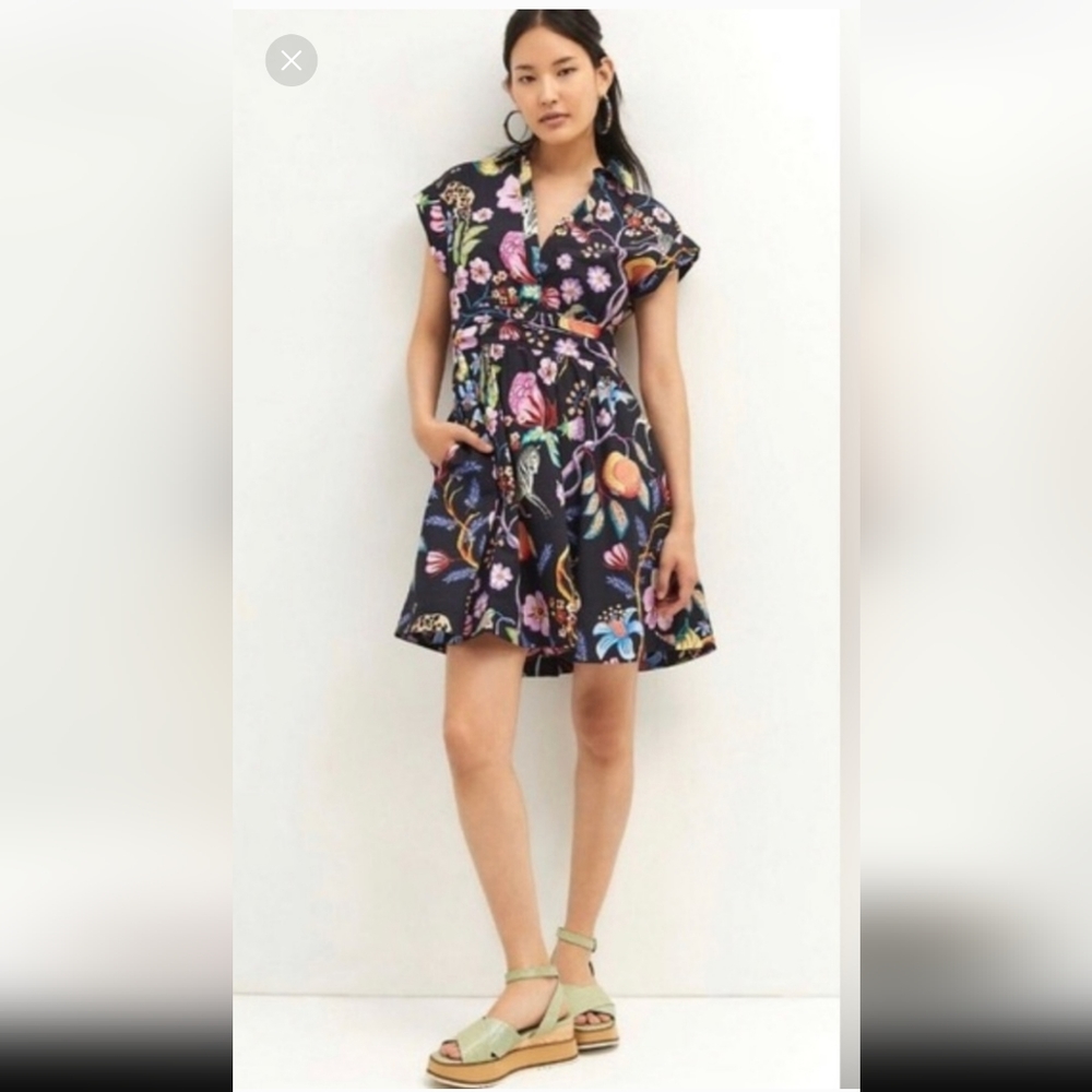 Maeve by Anthropologie black jaguar zebra dress